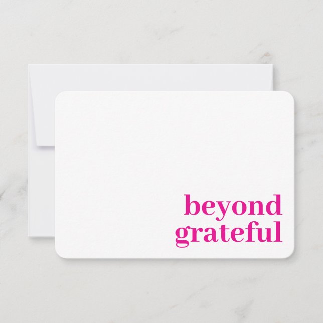 Carte De Remerciements Beyond Grateful Thank You Modern Elegant Card (Devant)