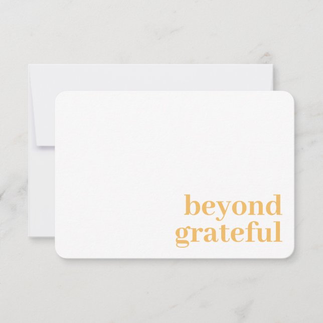 Carte De Remerciements Beyond Grateful Thank You Modern Marigold Card (Devant)