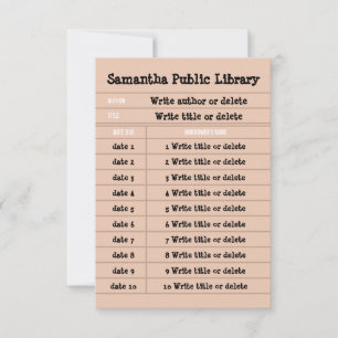 Carte De Remerciements Bibliothèque de ligne de cahier personnalisé Rétro