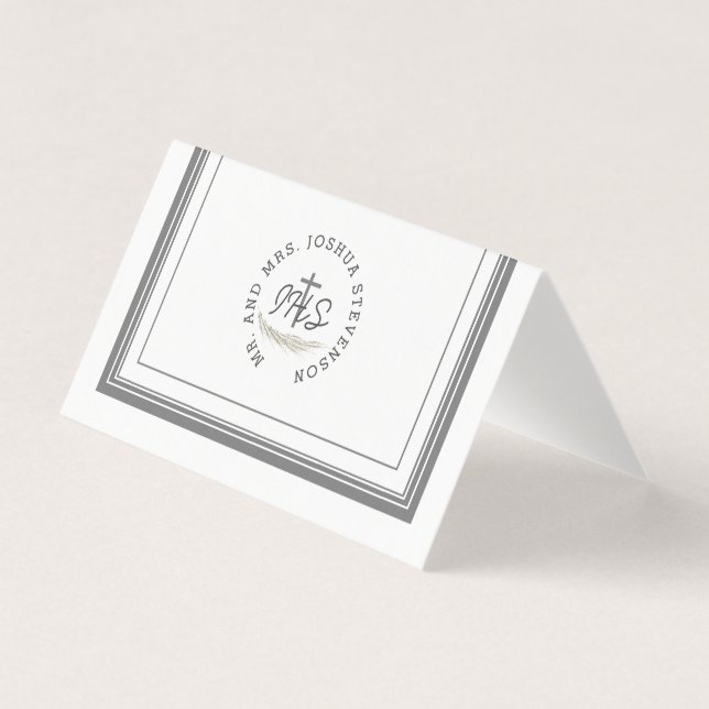 Carte de remerciements biblique catholique encadré (Front)