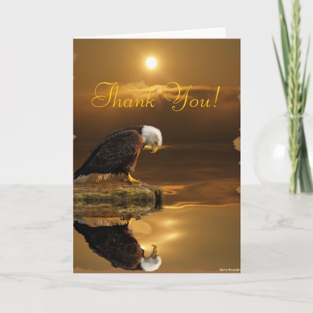 Carte De Remerciements Bientôt Eagle Gratitude Wildlife Thank You (Devant)