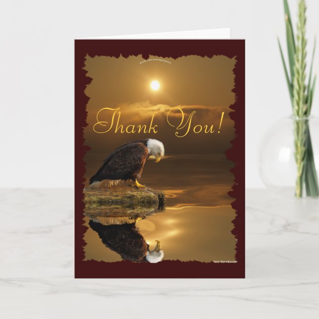 Carte De Remerciements Bientôt Eagle Gratitude Wildlife Thank You (Devant)
