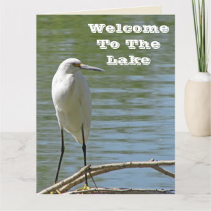 Carte De Remerciements Bienvenue À Lake White Egret Photo Lakeside Invité