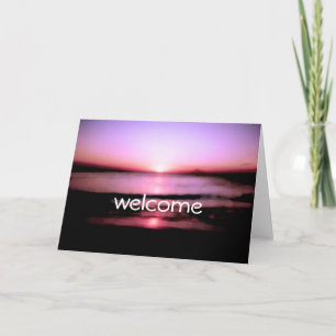 Carte De Remerciements Bienvenue à tous Mariage Plage Lever de Soleil