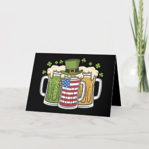 Carte De Remerciements Bière Irlandaise Irlande États-Unis Drapeau Améric