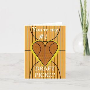 Carte De Remerciements Big Basketball Lover Valentine's Day Card