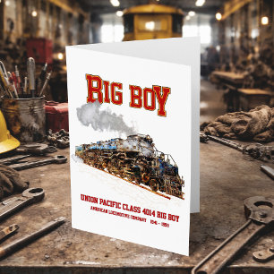 Carte De Remerciements Big Boy Train à vapeur Vintage Locomotive américai
