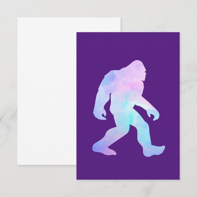 Carte De Remerciements Bigfoot à l'aquarelle (Devant / Derrière)
