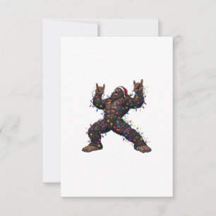 Carte De Remerciements Bigfoot Sasquatch Joyeux Metal Noël Rock