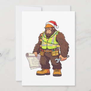 Carte De Remerciements Bigfoot Sasquatch Plombier Drôle Col bleu