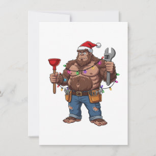 Carte De Remerciements Bigfoot Sasquatch Plombier Noël 2026 Vacances