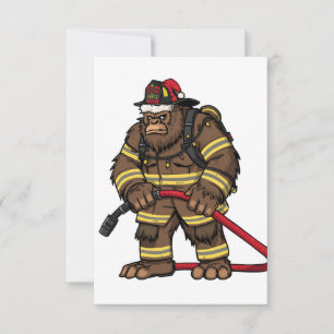 Carte De Remerciements Bigfoot Sasquatch Pompier Noël 2026