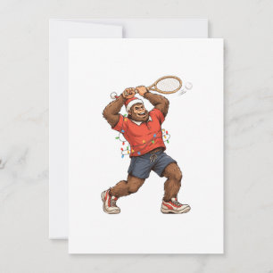 Carte De Remerciements Bigfoot Sasquatch Tennis Noël 2026 Vacances