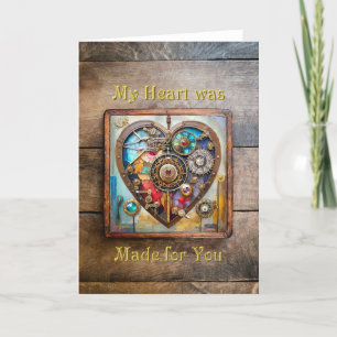 Carte De Remerciements Bijoux et cœur de verre teinté Série Steampunk