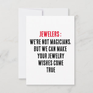 Carte De Remerciements Bijoux : Nous ne sommes pas des magiciens, mais no