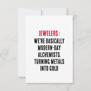 Carte De Remerciements Bijoux : Nous sommes en gros alchimistes modernes