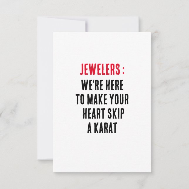 Carte De Remerciements Bijoux : Nous sommes là pour faire sauter votre co (Devant)