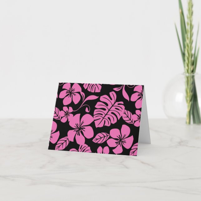 CARTE DE REMERCIEMENTS BIKINI ROSE (NOIR/ROSE) (Devant)
