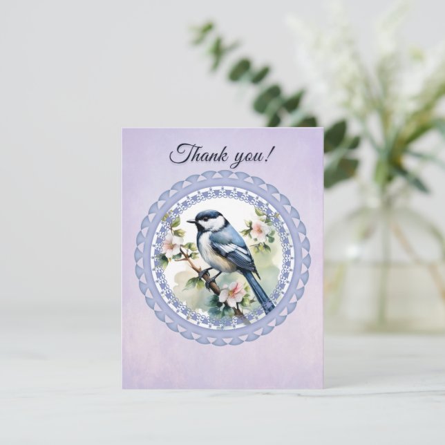 Carte De Remerciements bird thank you card (Debout devant)
