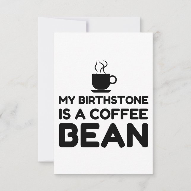 CARTE DE REMERCIEMENTS BIRTHSTONE EST UN CAFÉ BEAN (Devant)
