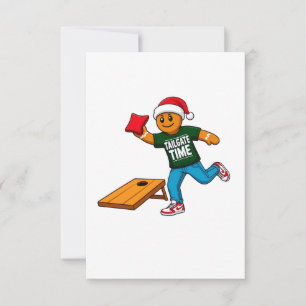 Carte De Remerciements Biscuit de Noël Cornhole Sport de Noël Vacances
