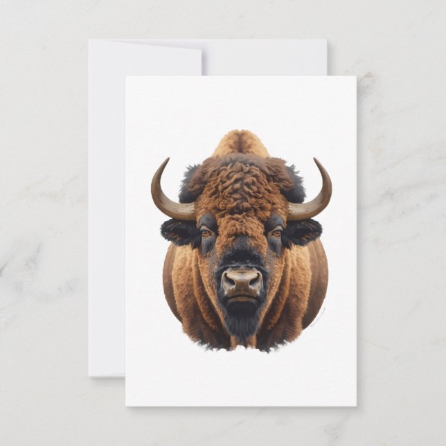 Carte De Remerciements Bison / Buffalo (Devant)