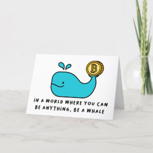 Carte De Remerciements Bitcoin Baleine drôle Crypto Investisseur Dessin d