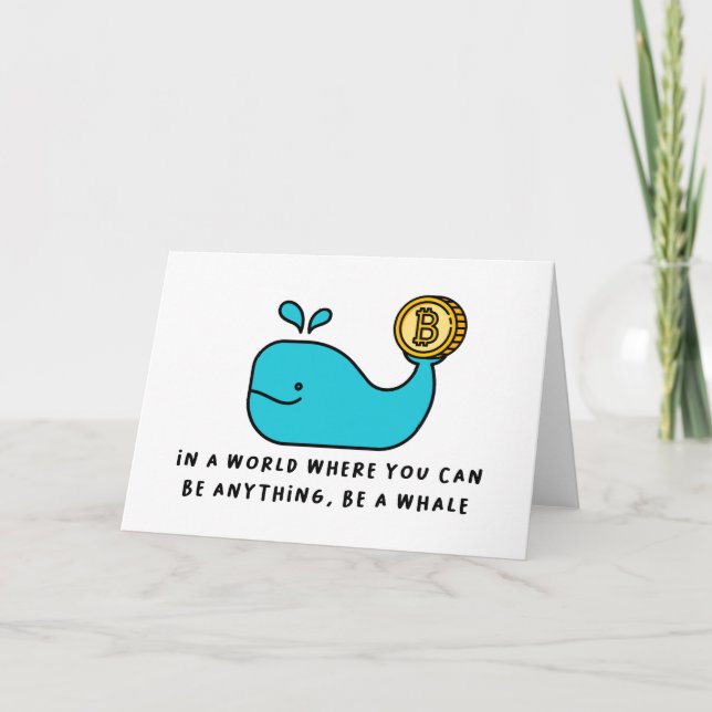 Carte De Remerciements Bitcoin Whale Crypto Investisseur & BTC Trading De (Devant)