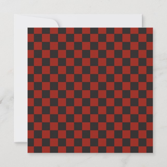 Carte De Remerciements Black and Deep red checkerboard pattern (Devant)