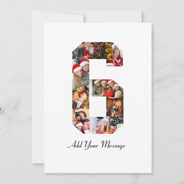 Carte De Remerciements Black and White Numéro 6 Photo Collage (Devant)