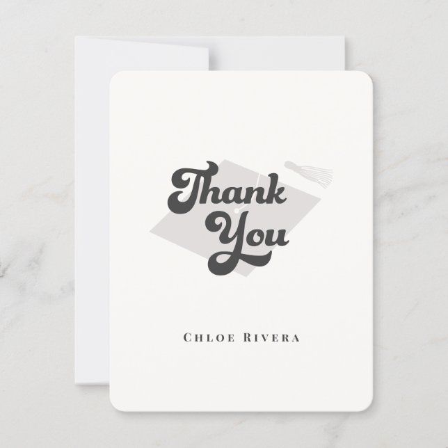 Carte De Remerciements Black and White Tassel Thank You Card (Devant)