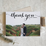 Carte De Remerciements Black Bold Calligraphie Mariage photo moderne<br><div class="desc">Carte de remerciements photo | Merci à la famille et aux amis d'avoir participé à votre journée spéciale avec ce carte de remerciements mariage personnalisable. Ce carte de remerciements photo est doté de calligraphie moderne. Personnalisez en ajoutant vos détails. Ce carte de remerciements mariage photo est disponible sur d'autres cartes....</div>