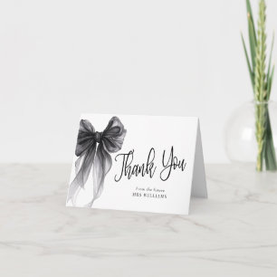 Carte De Remerciements Black Bow Coquette Enterrement de Vie de Jeune Fil