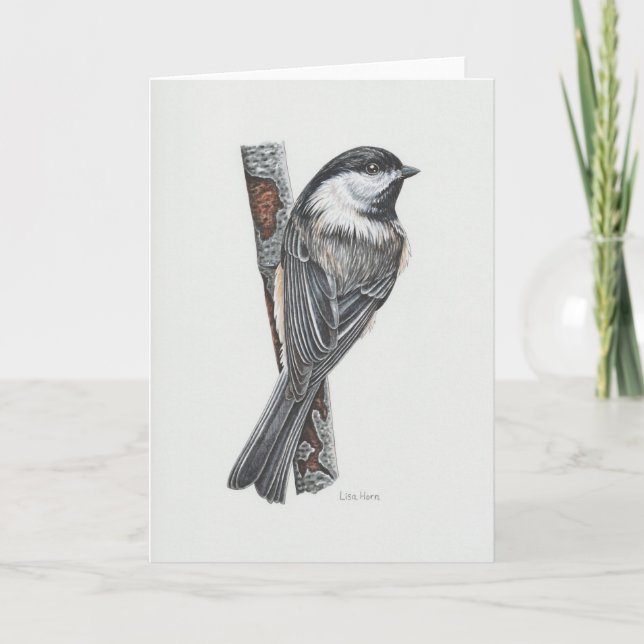 Carte De Remerciements Black-capped Chickadee Art Card (Devant)