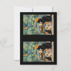 Carte De Remerciements Black Cat peinture Water Lys