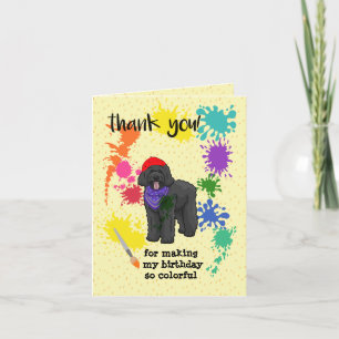 Carte De Remerciements Black Labradoodé Chien Fun Art Anniversaire  