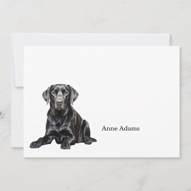 Carte De Remerciements Black Labrador Retriever Note Card (Devant)