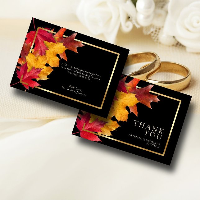 Carte De Remerciements Black Magic rencontre Rustic Golden Autumn Mariage (Créateur téléchargé)