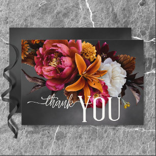 Carte De Remerciements Black Moody Gothique Orange Lily Mariage
