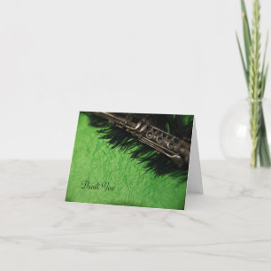 Carte De Remerciements Black Ostrite and Clarinet Wedding Thank You
