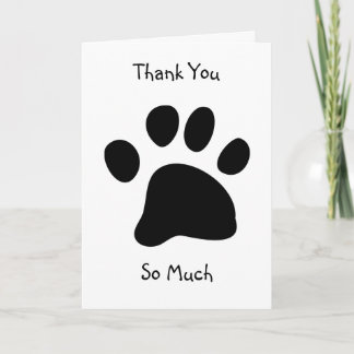 Carte De Remerciements Black Paw, Thank You, So Much
