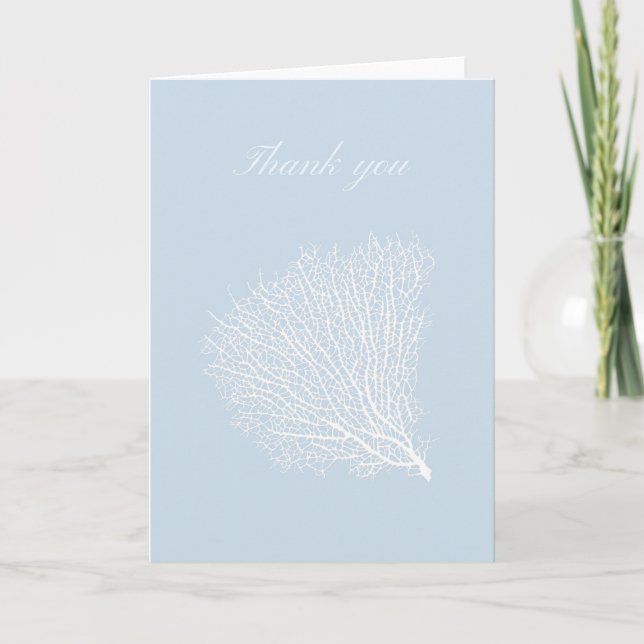Carte de remerciements blanc de corail de fan (Devant)