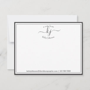 Carte De Remerciements Blanc Gris Personnalisé À Partir Du Bureau De La C