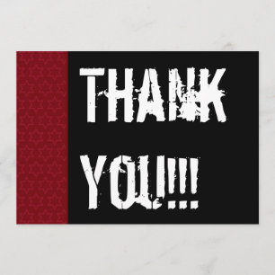 Carte De Remerciements Blanc noir rouge W1978 d'année de surprise de