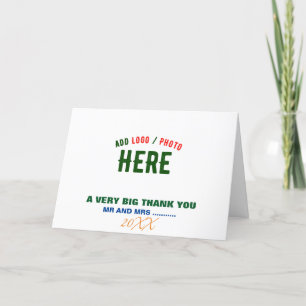 CARTE DE REMERCIEMENTS BLANC PERSONNALISABLE MODERNE DE MARQUE VÉRIFIÉ ST