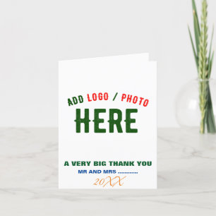 CARTE DE REMERCIEMENTS BLANC PERSONNALISABLE MODERNE STYLÉ MARQUE VÉRIFIÉ