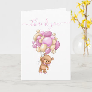 Carte de remerciements blanc Teddy Bear Balloon RO