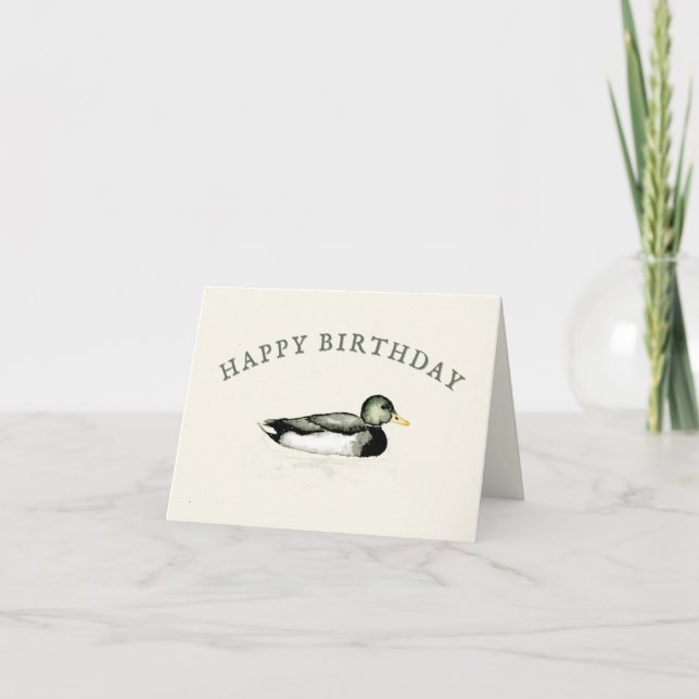 Carte De Remerciements Blank Happy Birthday Mallard Duck Card (Devant)