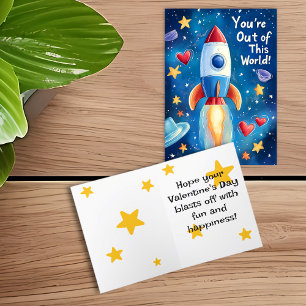 Carte De Remerciements Blast Off Classroom Valentine's Day Card