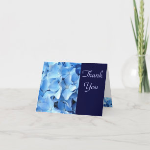 Carte de remerciements bleu 4 d'hortensia